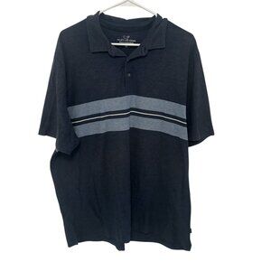 Men's Vineyard Vines Navy Polo with Blue Stripes. Size XL